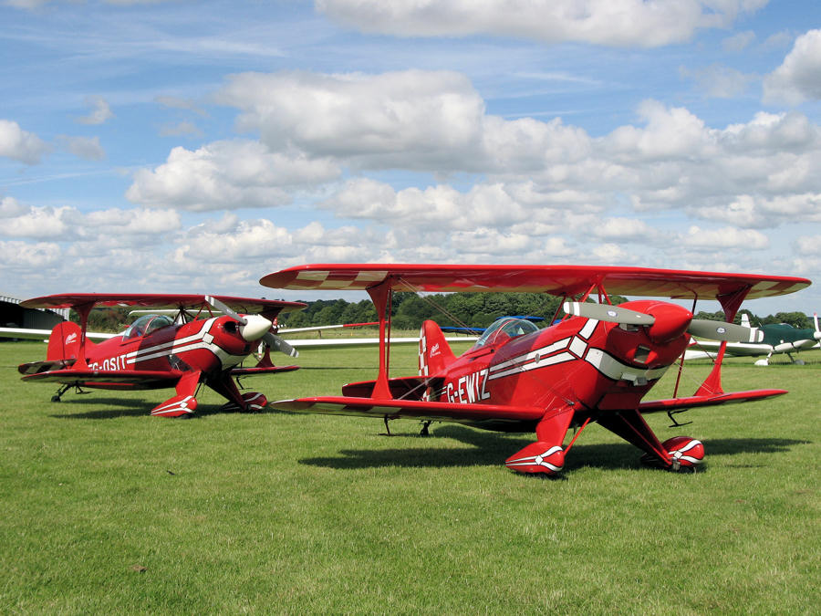 Red Bi Planes at Enstone Airfield